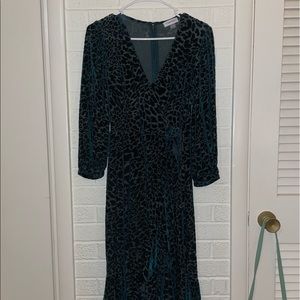 Calvin Klein Green Leopard Dress